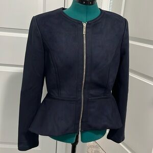 DKNY Blue Suede Dress Jacket Navy Size 8